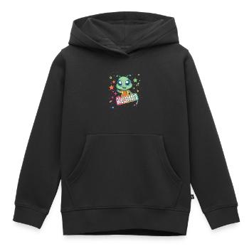 ALESSANDRA - Schöner Mädchen Name mit süßem Alien - Kinder Premium Organic Hoodie - Schwarz - Vorne - AI Model Kid Male (0cm)