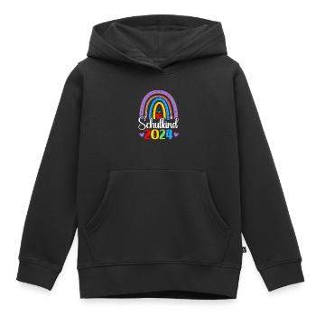 Schulkind 2024 Mädchen Regenbogen Einschulung 2024 - Kinder Premium Organic Hoodie - Schwarz - Vorne - AI Model Kid Male (0cm)
