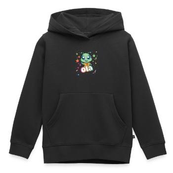 OLA - Beau nom de fille avec extraterrestre mignon - Sweat Premium à capuche enfant bio - noir - Devant - AI Model Kid Male (0cm)