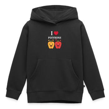 Humour poivron - Sweat Premium à capuche enfant bio - noir - Devant - AI Model Kid Male (0cm)