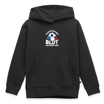 Français Français France - Sweat Premium à capuche enfant bio - noir - Devant - AI Model Kid Male (0cm)