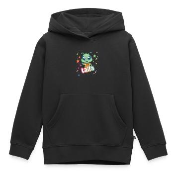 LAILA - Beau nom de fille avec un extraterrestre mignon - Sweat Premium à capuche enfant bio - noir - Devant - AI Model Kid Male (0cm)