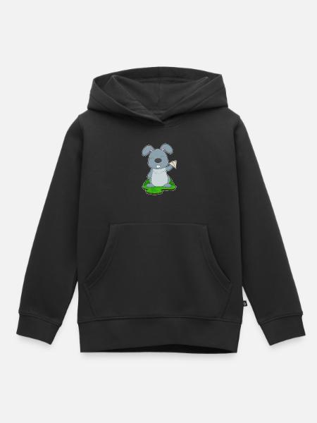 Hase Papierflieger - Kinder Premium Organic Hoodie - Schwarz