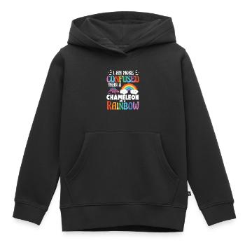 Ich Bin Verwirrter Als Ein Chamäleon - Kinder Premium Organic Hoodie - Schwarz - Vorne - AI Model Kid Male (0cm)