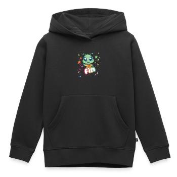 FIN - Beautiful boy name with cute alien - Kids Premium Organic Hoodie - black - Front - AI Model Kid Male (0cm)