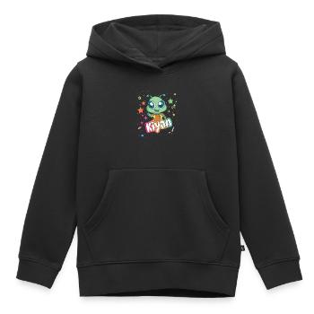 KIYAN - Beau nom de garçon avec un extraterrestre mignon - Sweat Premium à capuche enfant bio - noir - Devant - AI Model Kid Male (0cm)