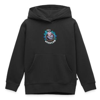 WOCHENENDE GENIESSEN - Kinder Premium Organic Hoodie - Schwarz - Vorne - AI Model Kid Male (0cm)