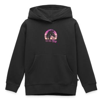 Geburtstag 14 Mädchen Pferd Reiten Stall Fourteen - Kinder Premium Organic Hoodie - Schwarz - Vorne - AI Model Kid Male (0cm)