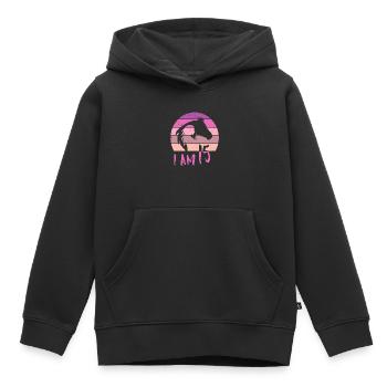 Geburtstag 15 Mädchen Pferd Reiten Stall Fünfzehn - Kinder Premium Organic Hoodie - Schwarz - Vorne - AI Model Kid Male (0cm)
