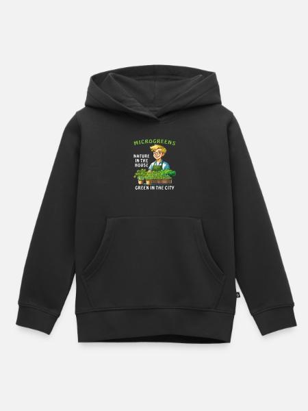 MICRO-POUSSES NATURE DANS LA MAISON GREEN - Sweat Premium à capuche enfant bio - noir