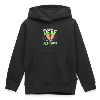 Deaf Pride ASL Gebärdensprache - Kinder Premium Organic Hoodie - Schwarz - Vorne - AI Model Kid Male (0cm)