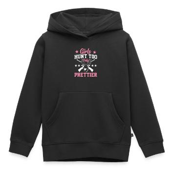 Hirschjagd Jäger Mädchenjagd Mädchen jagen nur hüb - Kinder Premium Organic Hoodie - Schwarz - Vorne - AI Model Kid Male (0cm)
