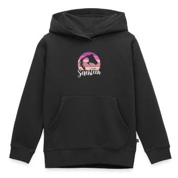 Geburtstag 17 Mädchen Pferd Reiten Stall SIebzehn - Kinder Premium Organic Hoodie - Schwarz - Vorne - AI Model Kid Male (0cm)