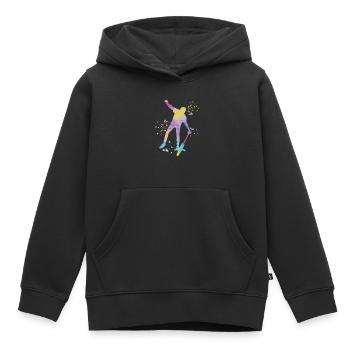 Unicycliste monocycle monocycle - Sweat Premium à capuche enfant bio - noir - Devant - AI Model Kid Male (0cm)