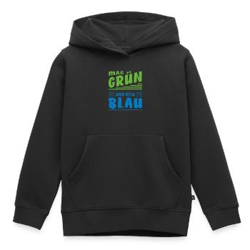 AIME LE VERT ET PAS LE BLEU - Sweat Premium à capuche enfant bio - noir - Devant - AI Model Kid Male (0cm)
