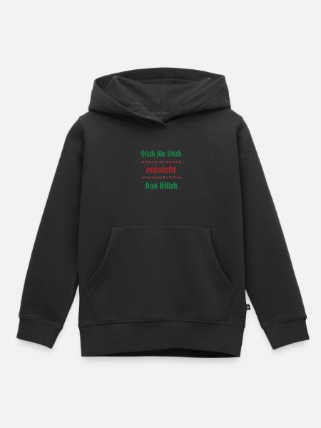 Point par point, le bonheur surgit - Sweat Premium à capuche enfant bio - noir