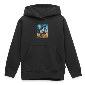 Appaloosa Pferd Sternennacht Gemälde - Kinder Premium Organic Hoodie - Schwarz - Vorne - AI Model Kid Male (0cm)