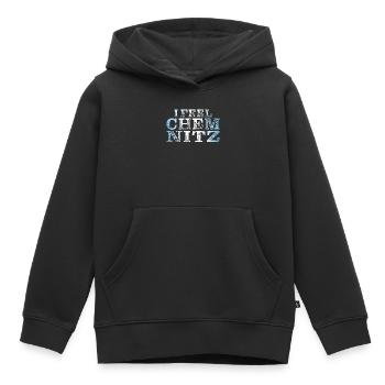 JE ME SENS CHEMNITZ - Sweat Premium à capuche enfant bio - noir - Devant - AI Model Kid Male (0cm)