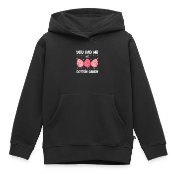 Tu m’as eu à la barbe à papa - Sweat Premium à capuche enfant bio - noir - Devant - AI Model Kid Male (0cm)