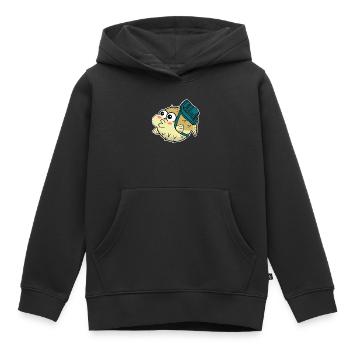 Puffer Fish with Backpack - Kids Premium Organic Hoodie - black - Front - AI Model Kid Male (0cm)