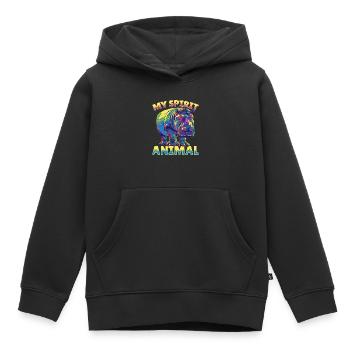 Funny Hippo Hippopotamus Animal my spirit animal - Kinder Premium Organic Hoodie - Schwarz - Vorne - AI Model Kid Male (0cm)