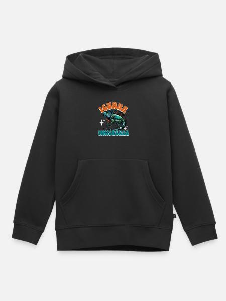 Leguan - Kinder Premium Organic Hoodie - Schwarz