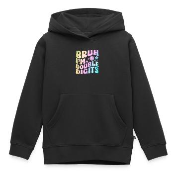 10th Birthday Girl Saying Gift Idea Ten - Kids Premium Organic Hoodie - black - Front - AI Model Kid Male (0cm)