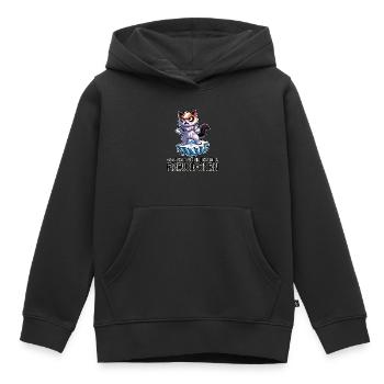Ganz Duennes Eis Freundchen - Kinder Premium Organic Hoodie - Schwarz - Vorne - AI Model Kid Male (0cm)