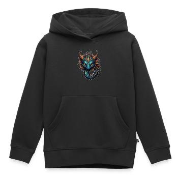 Créature fantastique adorable - Sweat Premium à capuche enfant bio - noir - Devant - AI Model Kid Male (0cm)