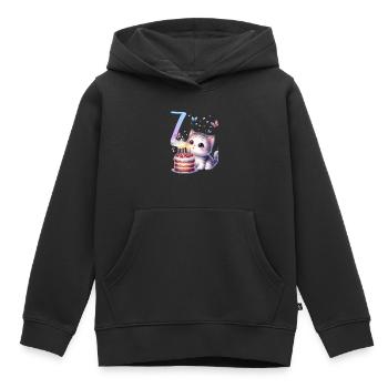 Geburtstag 7 Mädchen Birthday Girl Katze Party 7 J - Kinder Premium Organic Hoodie - Schwarz - Vorne - AI Model Kid Male (0cm)