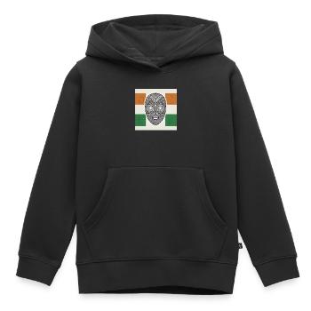 Côte d’Ivoire, Afrique de l’Ouest, Eléphant, Ivoirien - Sweat Premium à capuche enfant bio - noir - Devant - AI Model Kid Male (0cm)