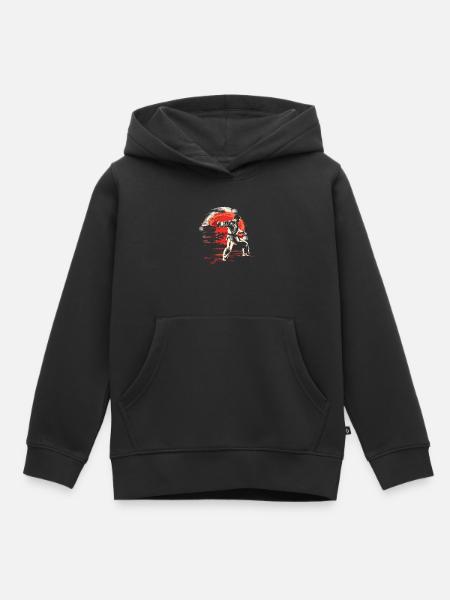 Karateka Grafik - Kinder Premium Organic Hoodie - Schwarz