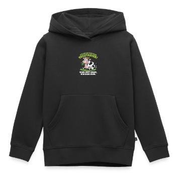 Ich Bin Second Hand Vegetarier Kuh Isst Gras Ich - Kinder Premium Organic Hoodie - Schwarz - Vorne - AI Model Kid Male (0cm)