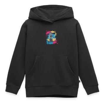 Sun Beach Pineapple - Tropical et rafraîchissant - Sweat Premium à capuche enfant bio - noir - Devant - AI Model Kid Male (0cm)