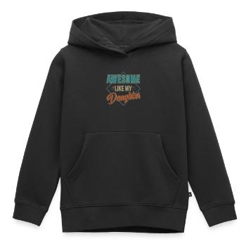 Génial comme ma fille pour papa le jour de la fête des pères - Sweat Premium à capuche enfant bio - noir - Devant - AI Model Kid Male (0cm)