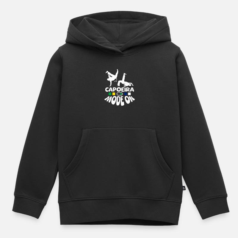 Mode capoeira activé - Sweat Premium à capuche enfant bio - noir