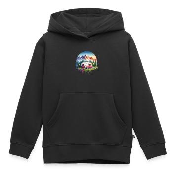 Camping Camper Wohnwagen - Kinder Premium Organic Hoodie - Schwarz - Vorne - AI Model Kid Male (0cm)