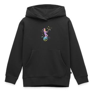 Unicycliste monocycle monocycle - Sweat Premium à capuche enfant bio - noir - Devant - AI Model Kid Male (0cm)