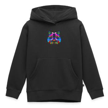 Chat de l’Himalaya Popart - Sweat Premium à capuche enfant bio - noir - Devant - AI Model Kid Male (0cm)