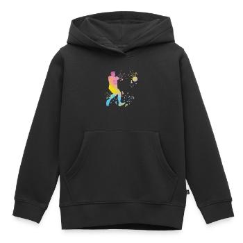 Lanceur de marteau Lancer de marteau Colorsplash - Sweat Premium à capuche enfant bio - noir - Devant - AI Model Kid Male (0cm)