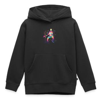 Lanceur de marteau Colorsplash Lancer de marteau - Sweat Premium à capuche enfant bio - noir - Devant - AI Model Kid Male (0cm)