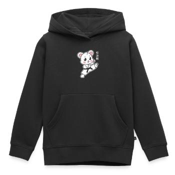 karate - Sweat Premium à capuche enfant bio - noir - Devant - AI Model Kid Male (0cm)