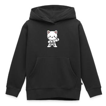 karate - Sweat Premium à capuche enfant bio - noir - Devant - AI Model Kid Male (0cm)
