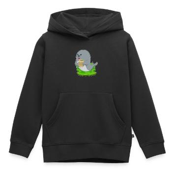 Vase de sceau - Sweat Premium à capuche enfant bio - noir - Devant - AI Model Kid Male (0cm)