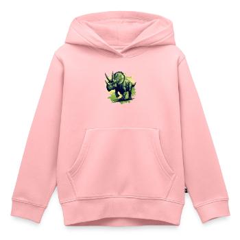 Triceratops in action - Kinder Premium Organic Hoodie - Rosa - Vorne - AI Model Kid Female (0cm)