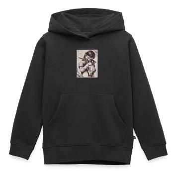 Verborgene Dunkelheit – Mädchen mit Dämonenschädel - Kinder Premium Organic Hoodie - Schwarz - Vorne - AI Model Kid Male (0cm)