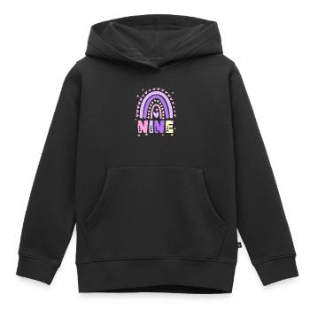Geburtstag 9 Mädchen Regenbogen Fee Neun 9 Jahre - Kinder Premium Organic Hoodie - Schwarz - Vorne - AI Model Kid Male (0cm)
