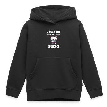 judo - Sweat Premium à capuche enfant bio - noir - Devant - AI Model Kid Male (0cm)