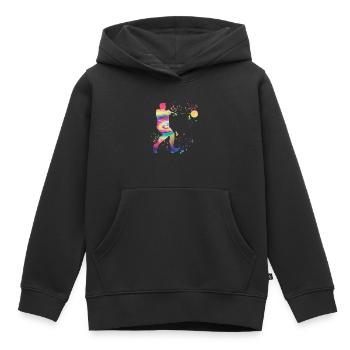 Lanceur de marteau Colorsplash Lancer de marteau - Sweat Premium à capuche enfant bio - noir - Devant - AI Model Kid Male (0cm)