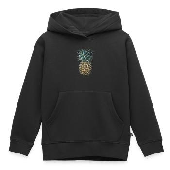 Esthétique bizarre Ananas Yeux Humain Au - Sweat Premium à capuche enfant bio - noir - Devant - AI Model Kid Male (0cm)